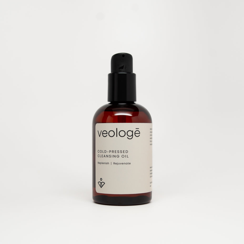 veologē Cold-Pressed Cleansing Oil, Sea Buckthorn and Tamanu nine-botanical oil cleanser for dry, sensitive, and mature skin